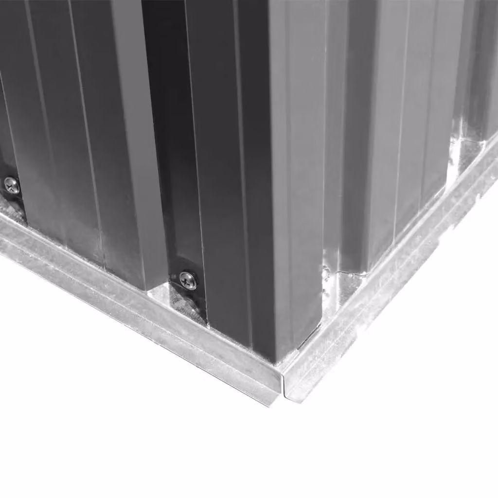 Berkfield Grey Metal Garden Storage Shed with Sliding Doors and Side Vent, W: 257 cm, D: 205 cm, H: 178 cm – 3