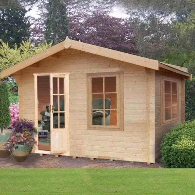 Shires Bucknells Brown 28 mm Rustic Wood Log Cabin with Window and Floor