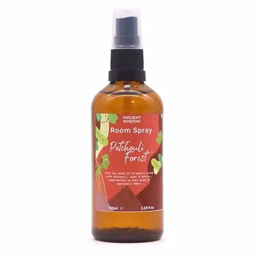 Ancient Wisdom Summer Room Sprays Collection Patchouli Forest in Amber Brown
