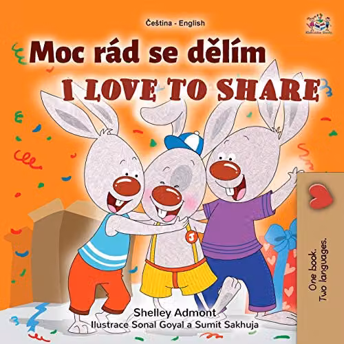 I Love to Share Czech English Bilingual Book for Kids by Kidkiddos Books, Multicolour