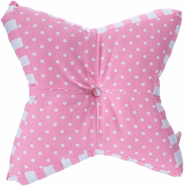 Homescapes Star Floor Cushion in Pink, Green and White with Removable Washable Cover