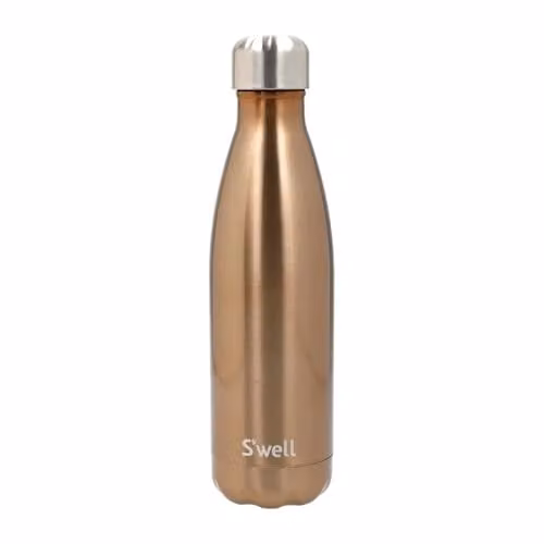 S'well Original Vacuum-Insulated Stainless Steel Water Bottle, Pyrite Gold, 500ml – 1