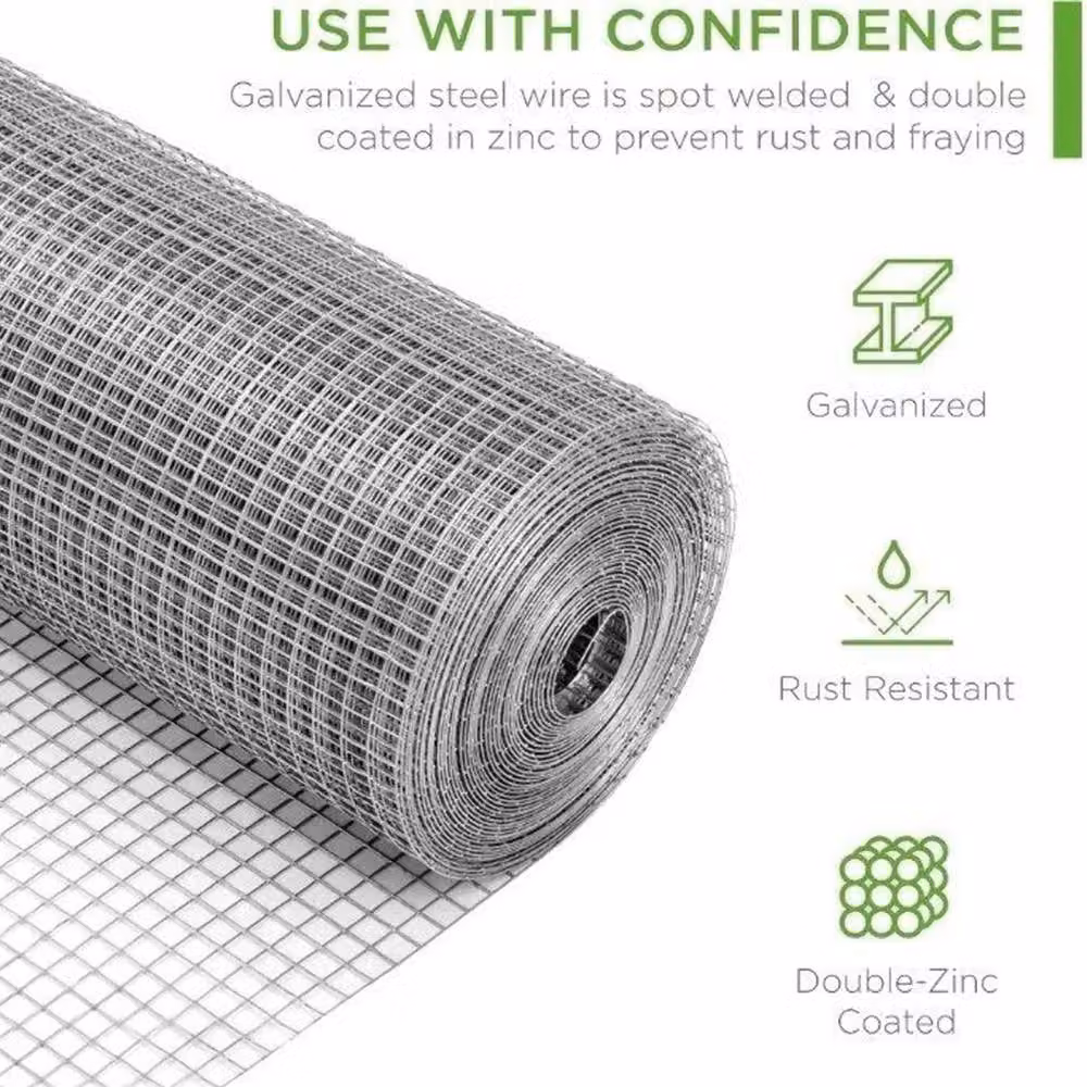EONLION Silver Galvanised Metal Wire Mesh Fencing, Height: 100 cm – 3