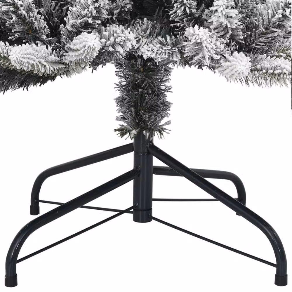Berkfield Home Artificial Flocked Christmas Tree with 300 LEDs, Green, Height: 210 cm – 6