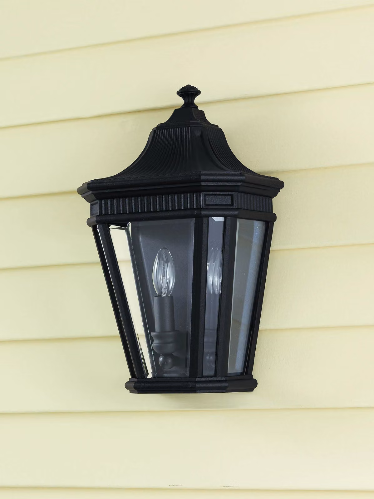Netlighting Cotswold Lane Black 2 Light Outdoor Wall Half Lantern Light with Transparent Glass and IP44 Rating – 2