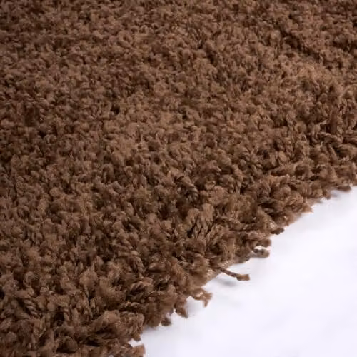 Bravich Checked Shaggy Rug in Brown, W x D: 60 x 110 cm – 9