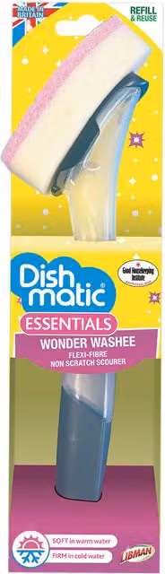 Dishmatic Wonder Washee Fillable Washing Up Brush with Interchangeable Refillable Head, Multicolour