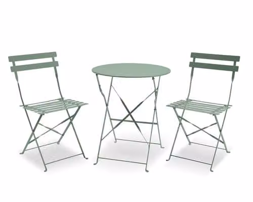 Royalcraft Padstow Modern Metal Bistro Set in Moss Green