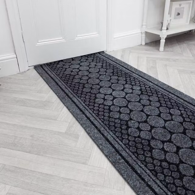 runrug Cork Grey Hallway Carpet Runner Rug, Non-Slip and Stain Resistant, W: 66 cm, L: 240 cm – 1