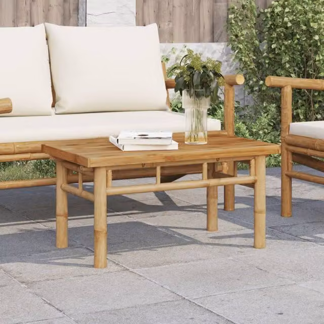 Berkfield Home Modern Bamboo Coffee Table in Brown, W: 70 cm, D: 40 cm, H: 35 cm