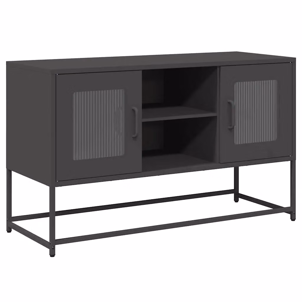 Berkfield Home Industrial TV Cabinet in Black Metal, W: 100.5 cm, D: 39 cm, H: 60.5 cm – 2