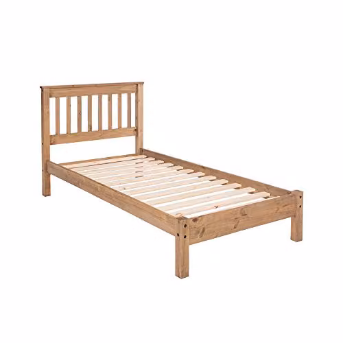 Core Products Corona Antique Waxed Pine Single Bed Frame, Brown, W/D/H: 90 x 190 cm