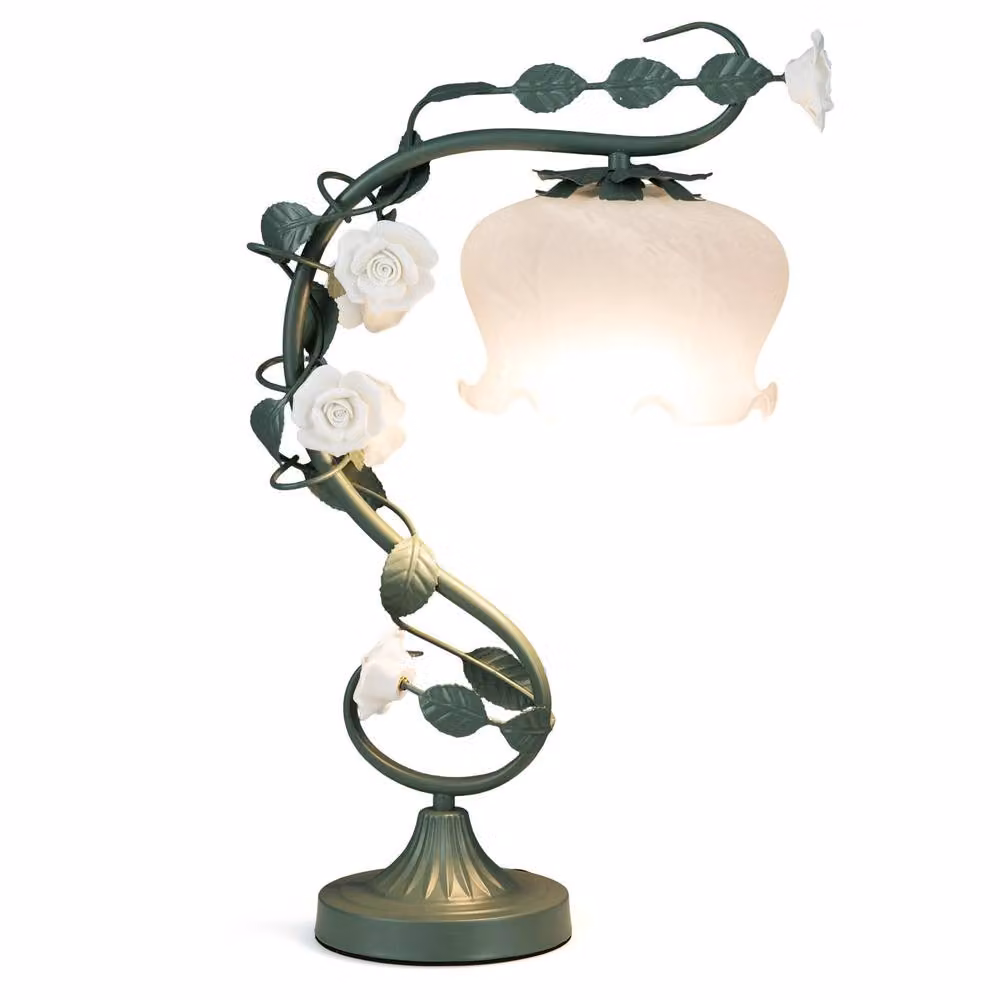 Costway Vintage Decorative Bedside Table Lamp in Green and Multicolour with Ceramic and Metal Base – 3