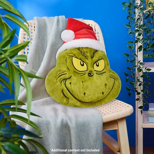 Carbotex The Grinch 3D Plush Round Cushion in Green – 2