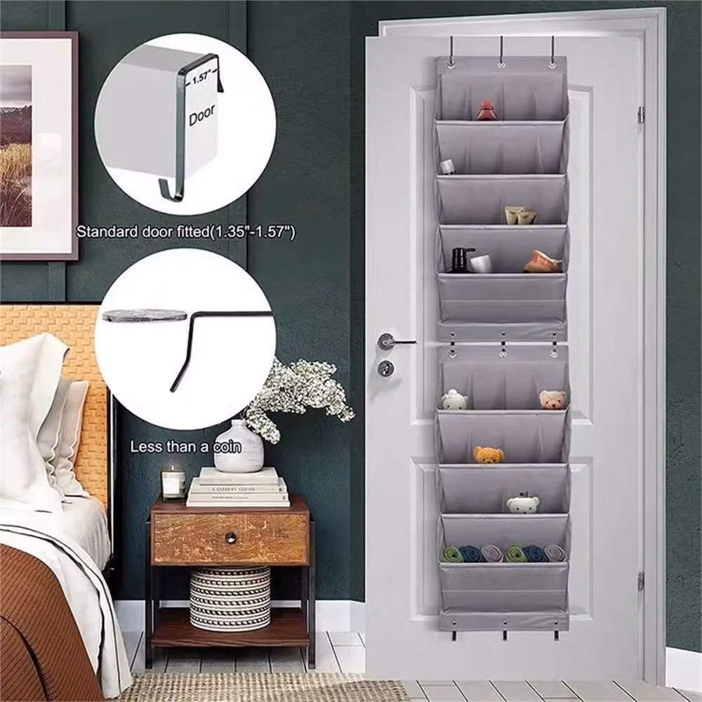 Nordara 11 Pocket Over Door Hanging Shoe Rack Organiser in Grey – 6