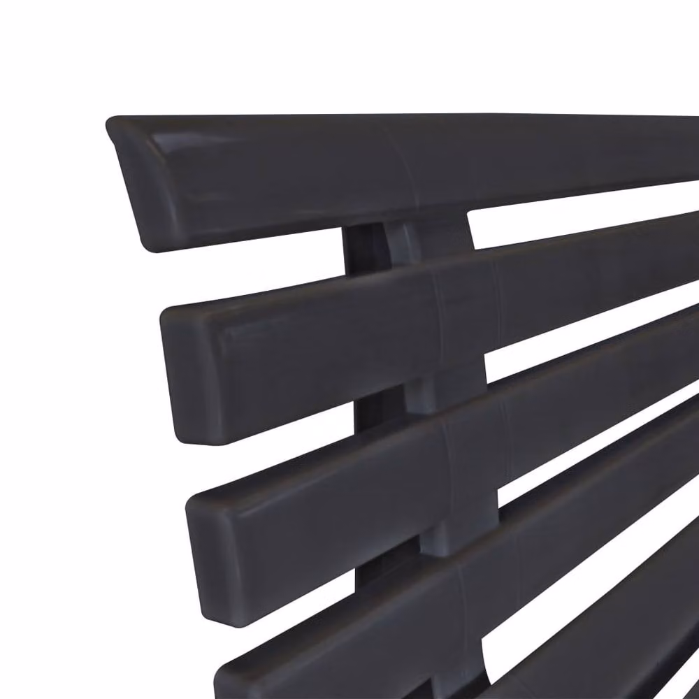 Berkfield Home Classic Garden Bench in Anthracite and Black Plastic, Width: 145.5 cm – 5