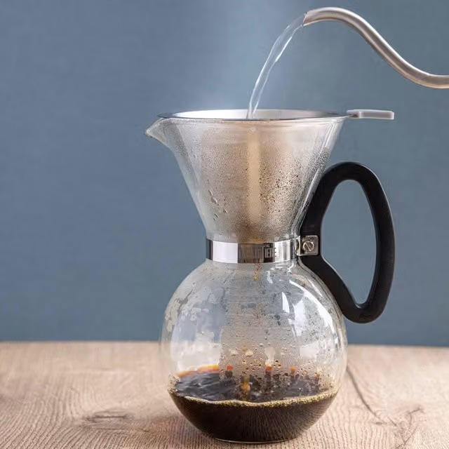 La Cafetiere Manual Drip Coffee Maker in Transparent and Yellow