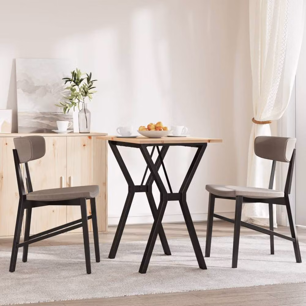 Berkfield Home Y-Frame Dining Table in Brown Solid Pine and Steel, W: 80 cm, D: 50 cm, H: 75 cm – 3