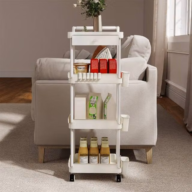 Levede 4 Tier Storage Trolley Cart in White