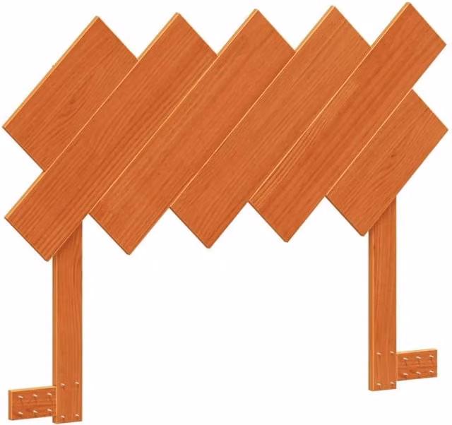 Berkfield Home Rustic Solid Wood Pine Headboard in Waxed Brown, Width: 100 cm