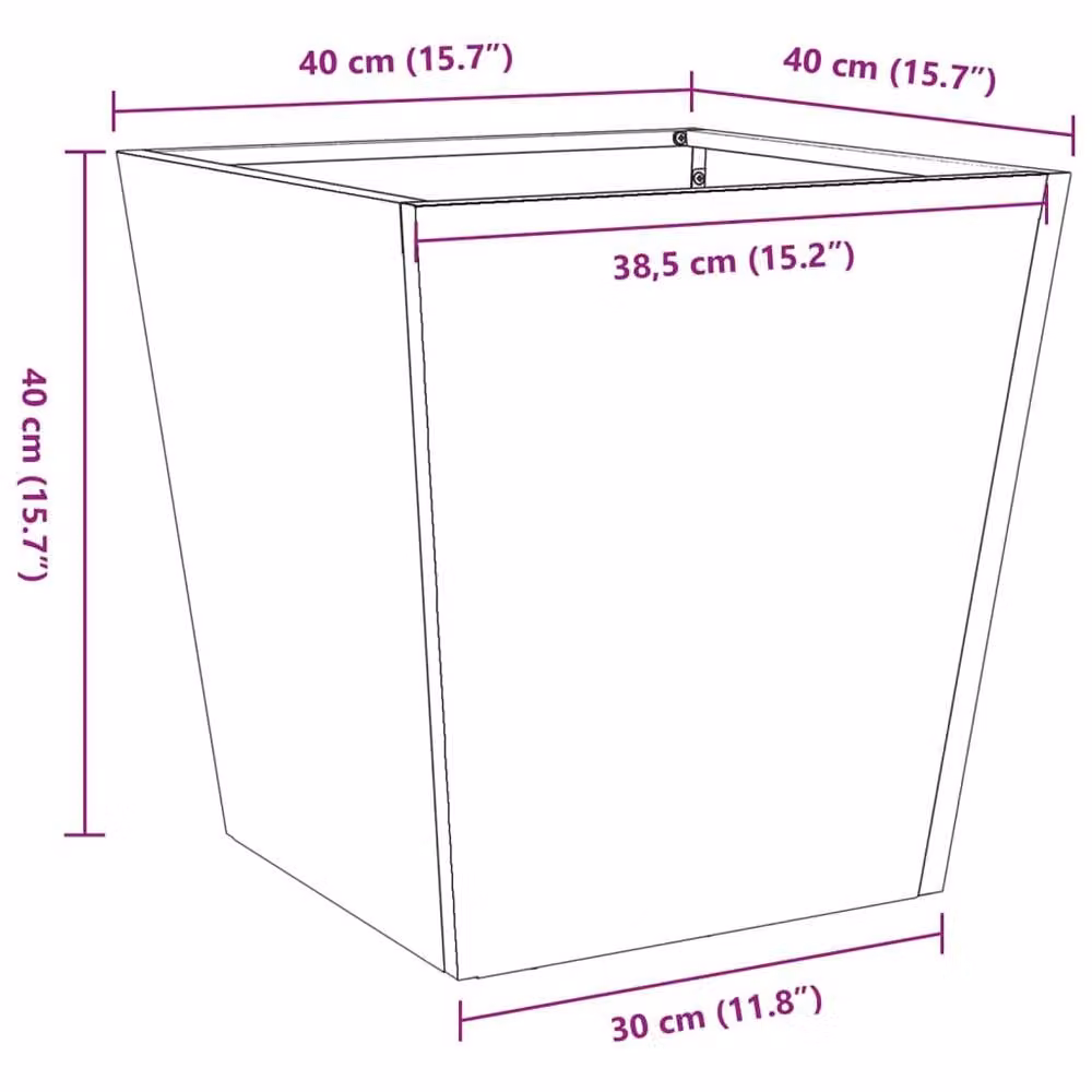 Berkfield Home Durable Steel Garden Planter Tub in Anthracite, W/D/H: 40 x 40 x 40 cm – 4