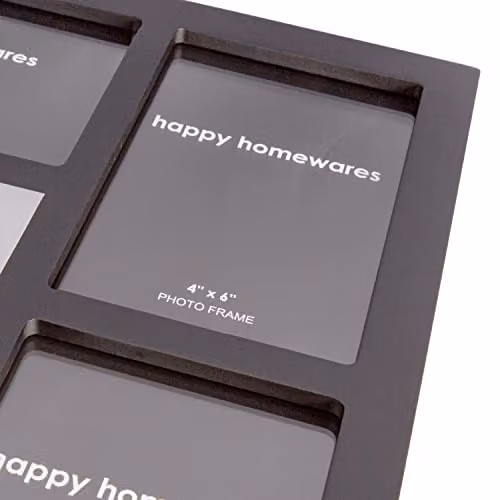 Happy Homewares Modern Black Multi Collage Picture Frame with Friends Wording for Table or Wall – 5