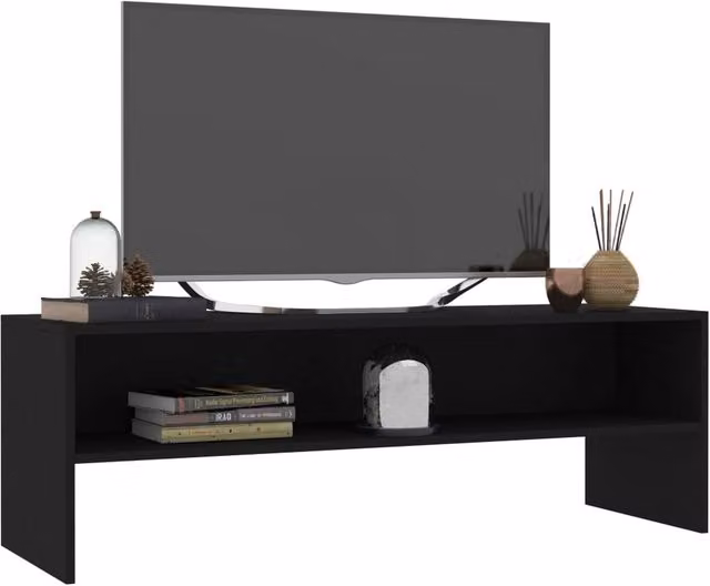 Berkfield Home Modern Black Matt MDF TV Cabinet W/D/H: 120 x 40 x 40 cm