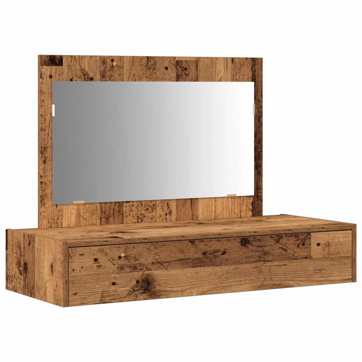 Berkfield Home Vintage Wood Wall Hanging Dressing Table in Brown, W/D/H: 100 x 40 x 70 cm – 2