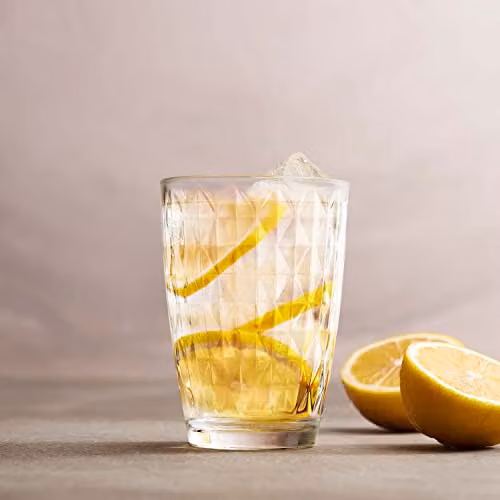 LAV Artemis Geometric Highball Glasses, Set of 6, Transparent, 415ml – 1