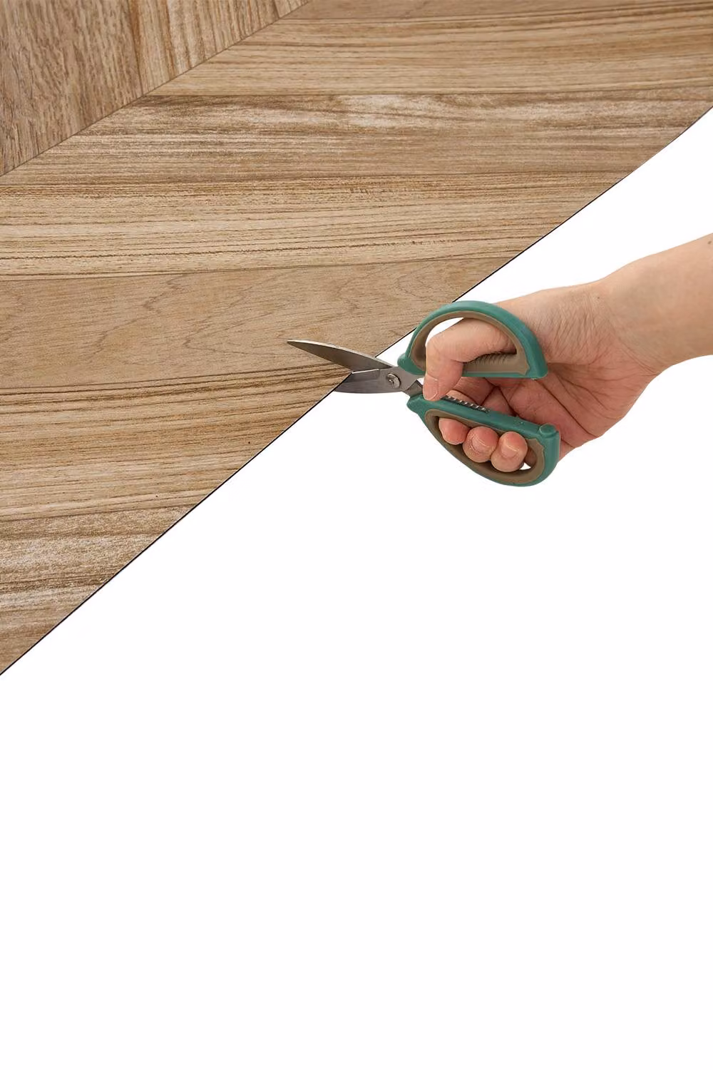 Living and Home Self-Adhesive PVC Herringbone Wood Effect Flooring Sticker, Natural Brown and Sand, W: 0.6 m, L: 3 m – 3