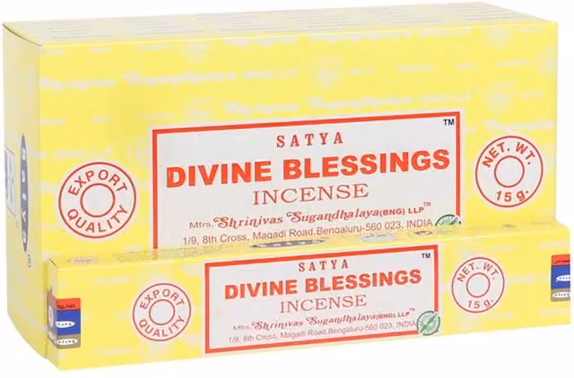 Satya Divine Blessings Incense Sticks, 12 Pack, Yellow