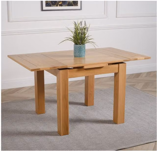 Thats Furniture Richmond Oak Extending Dining Table and 4 Montana Fabric Chairs in Black