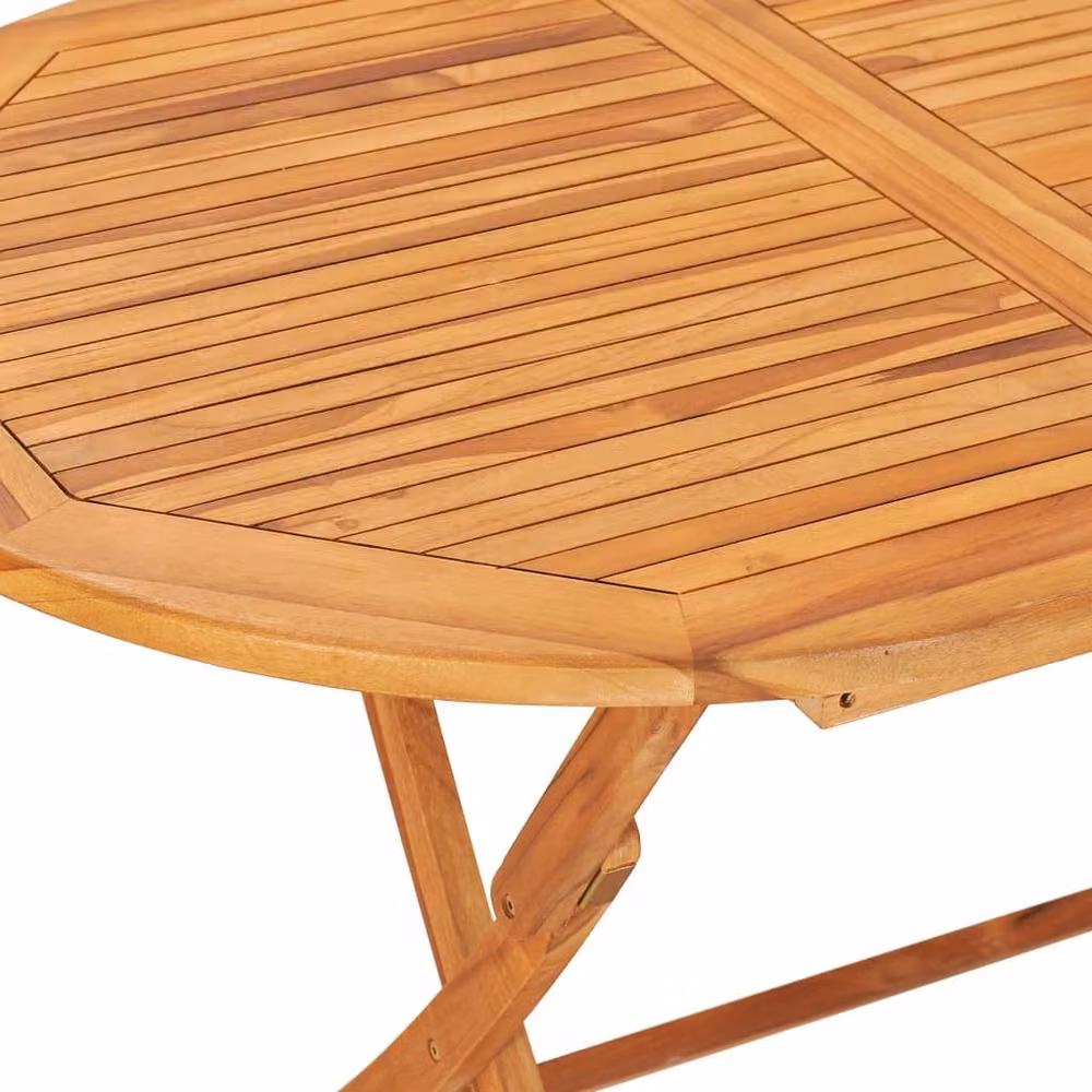 Berkfield Home Elegant Folding Garden Table in Brown Solid Teak Wood, W/D/H: 160 x 80 x 75 cm – 2