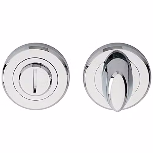 Loops Thumbturn Lock and Release Handle with Bevelled Edge and Concealed Fix in Polished Chrome Silver