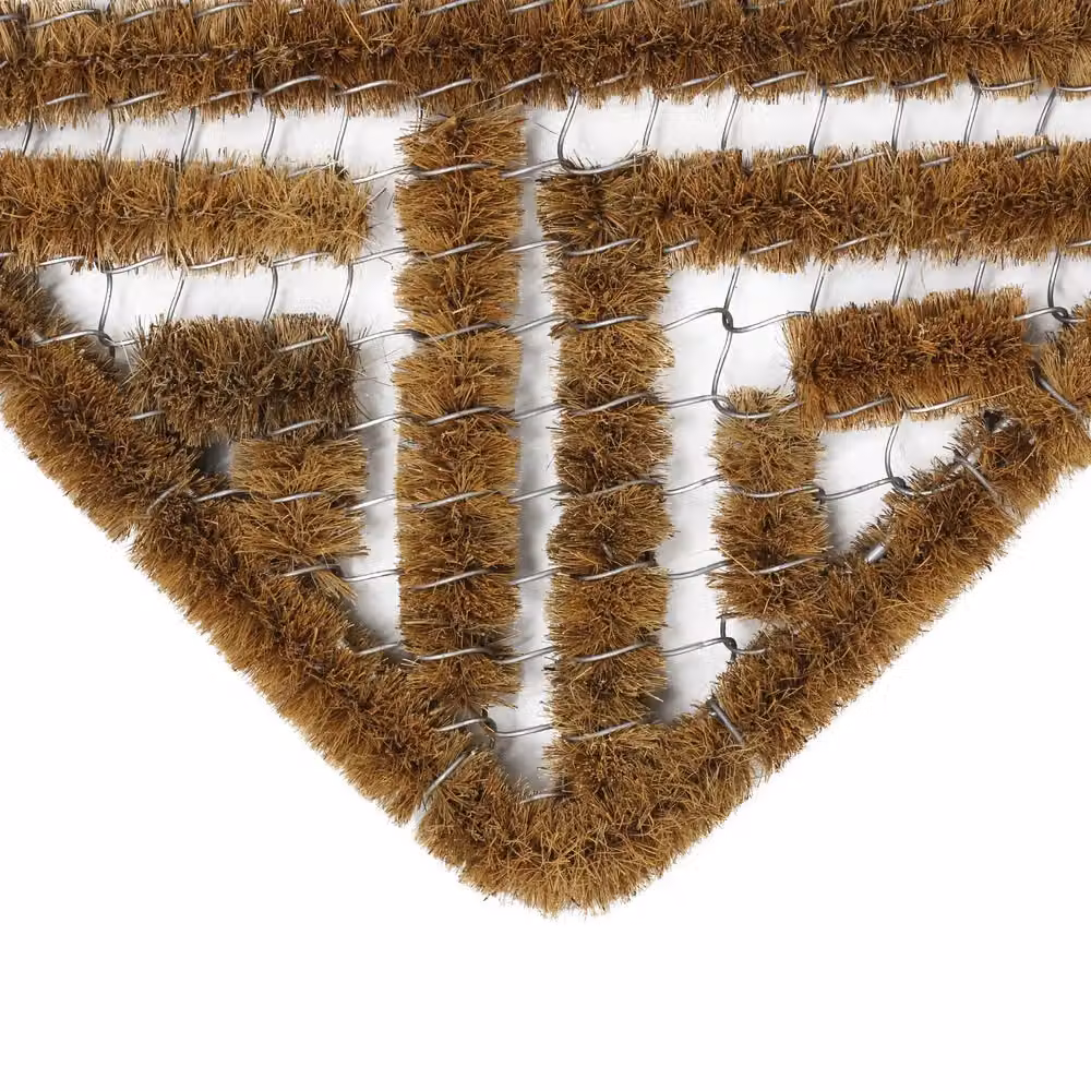 JVL Boston Brown Coir and Galvanised Steel Scraper Door Mat, W: 45 cm, D: 75 cm – 2