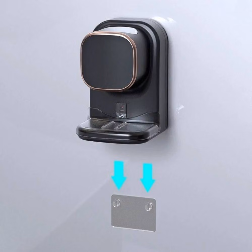 FLAVORA Black Automatic Electric Toothpaste Dispenser, Wall Mounted with Adhesive Fixings – 3