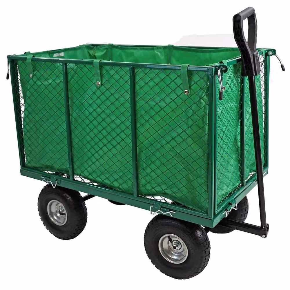NESTLUNE Heavy Duty Garden Cart Trolley Hand Truck, Green – 2