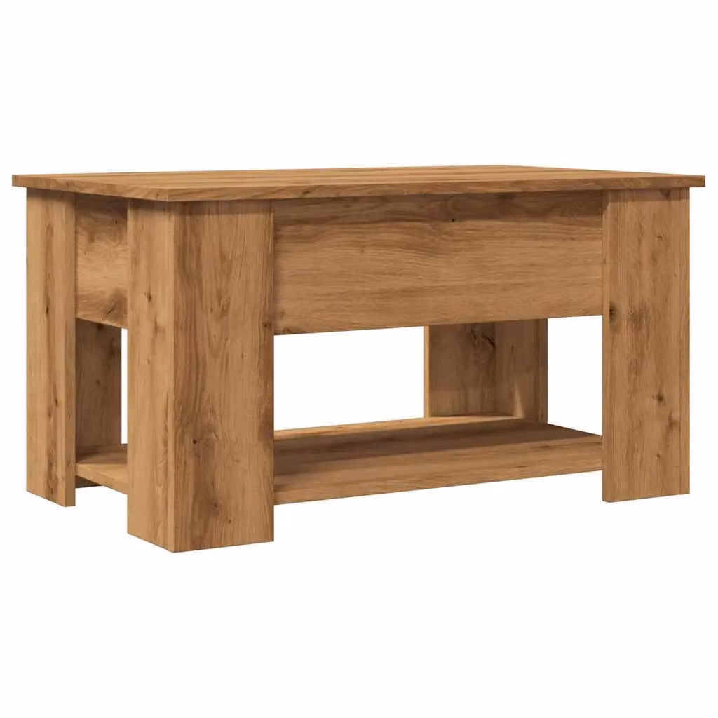 Berkfield Home Artisan Oak Coffee Table in Brown, W/D/H: 79 x 49 x 41 cm – 2