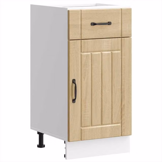 Berkfield Home Lucca Kitchen Sink Base Cabinet in Brown Sonoma Oak Wood Finish