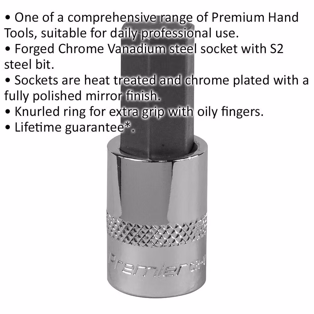 Loops 12mm Forged Hex Socket Bit 3/8 inch Square Drive Silver Chrome Vanadium Steel – 2