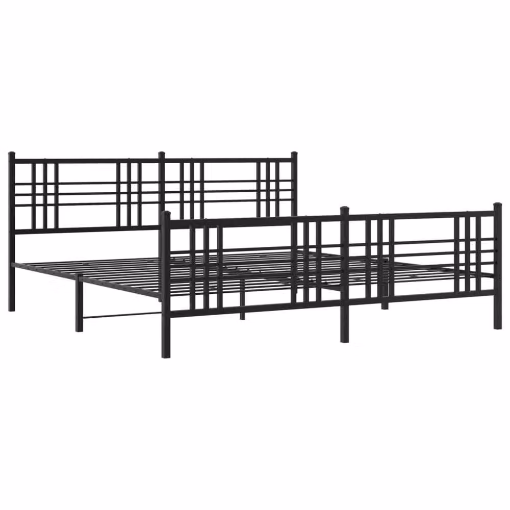 Berkfield Home Metal Bed Frame with Footboard, Black, 193 x 203 cm – 3
