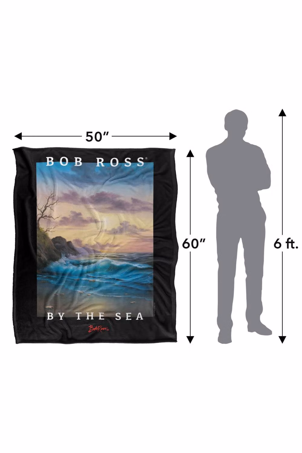 Bob Ross By The Sea Extra Large Silky Touch Super Soft Fluffy Polyester Throw Blanket in Multicolour – 3