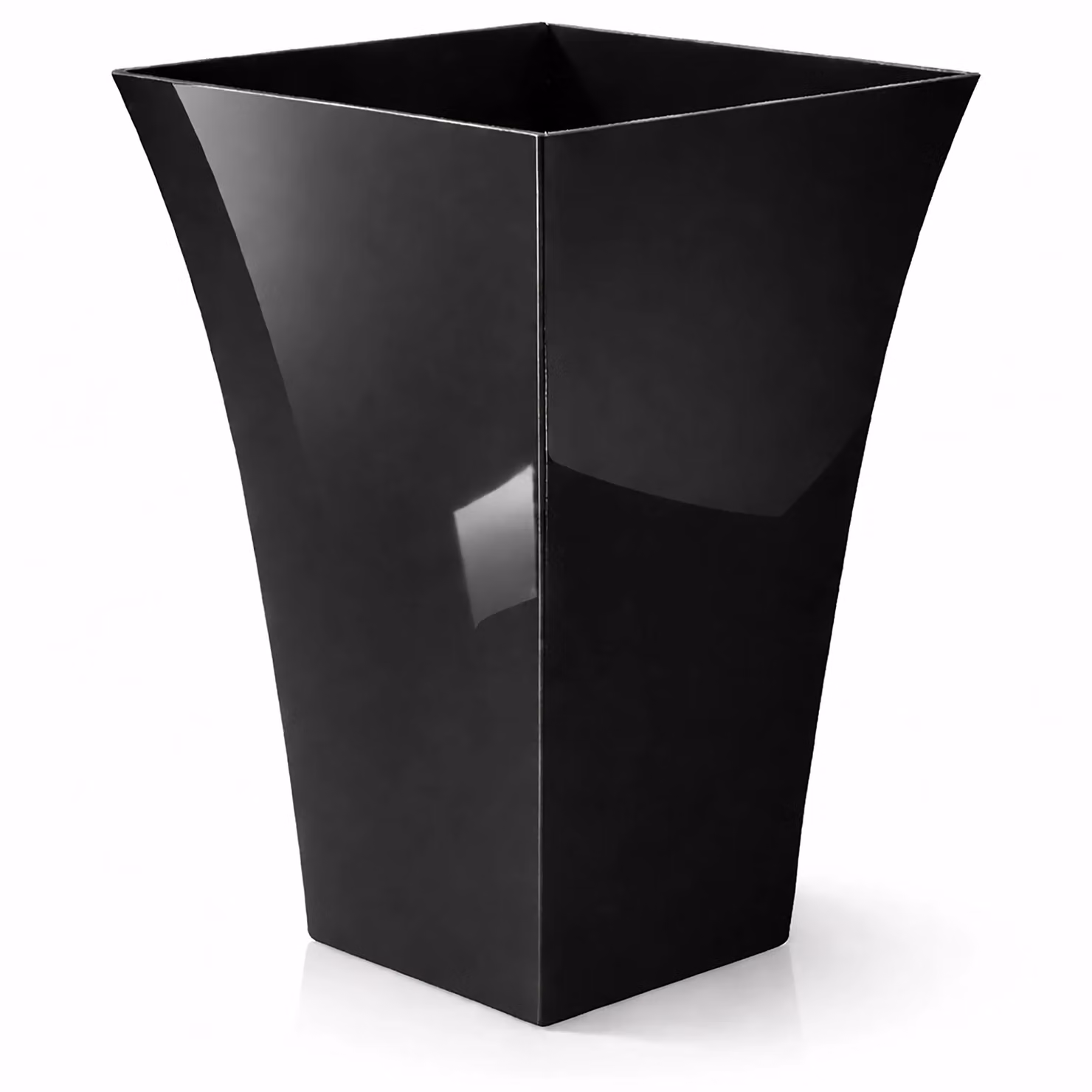 Simpa Milano Tall Square Plastic Plant Pots, Set of 2, Black, H: 45 cm, W: 30 cm, D: 19 cm – 3