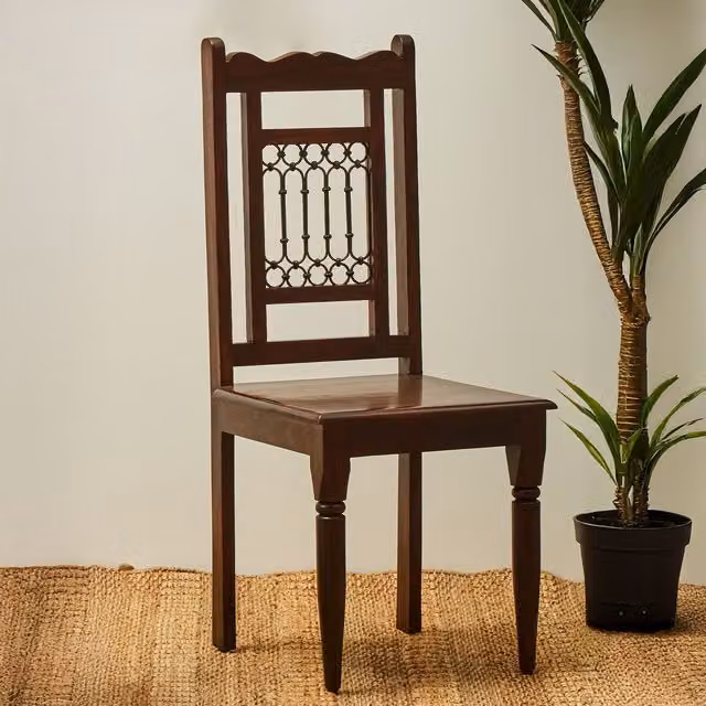 Orsina Vintage Brown Sheesham Wood and Metal Dining Chair – 2