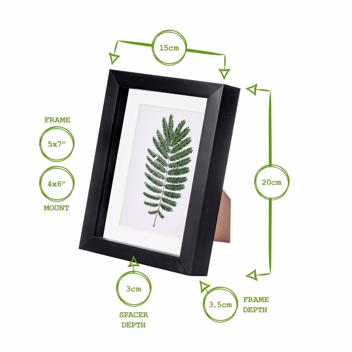 Nicola Spring Pack of 5 Rectangular 3D Shadow Box Photo Frames in Beige and Brown with Glass and Wood Finish – 3