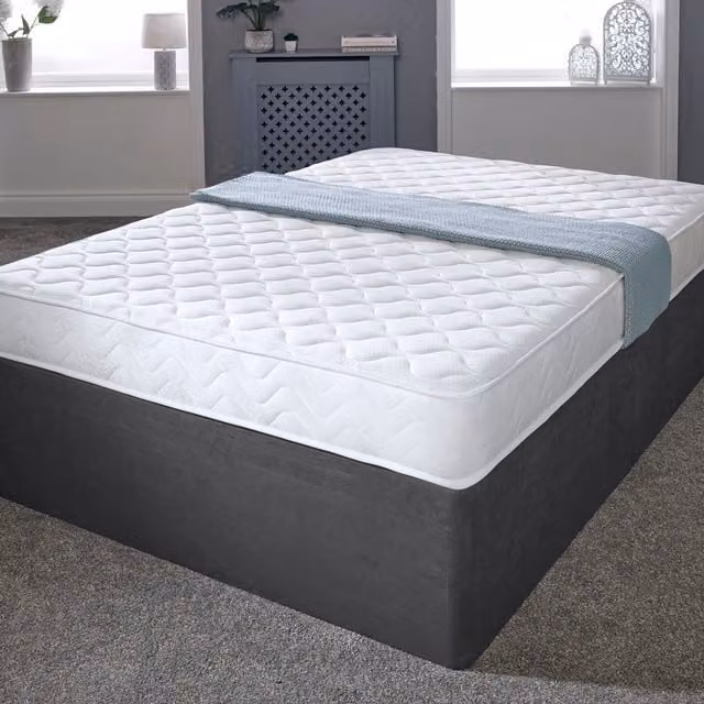 eXtreme Comfort Ltd Cooltouch Essentials White Quilted Value Bonnell Spring Mattress, White, W/D/H: 140 x 200 x 18 cm
