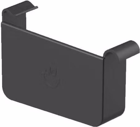 Galeco Square Steel Gutter Left Hand Stopend, 125mm, Grey