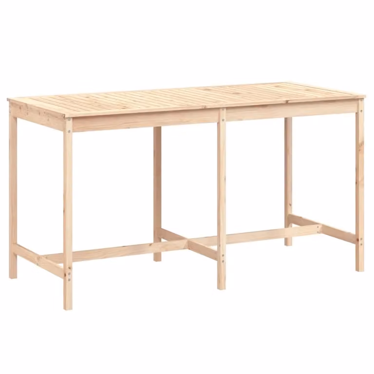 Berkfield Home Rustic Solid Wood Pine Garden Table, Brown, W: 203.5 cm, D: 90 cm, H: 110 cm