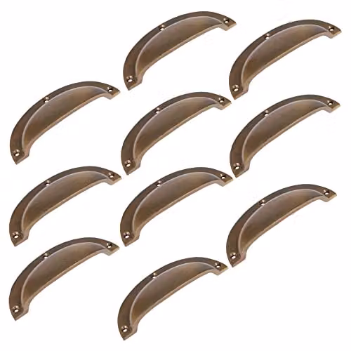 Hammer and Tongs Curved Cabinet Drawer Pull in Brass, Pack of 10 – 2
