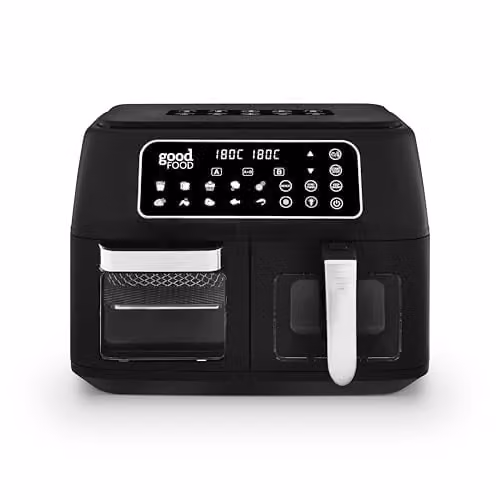 Tower GF17015 10L Dual Side Oven and Basket Air Fryer with Vizion Viewing Windows, 10 Presets, Match Cook and Sync Functions, 2400W, Black